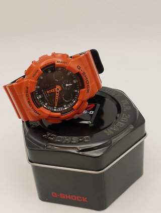 RELOJ PULSERA DE CABALLERO CASIO 5081 NARANJA + CAJA