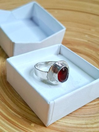 Anillo de Plata 925 con Cornalina Roja