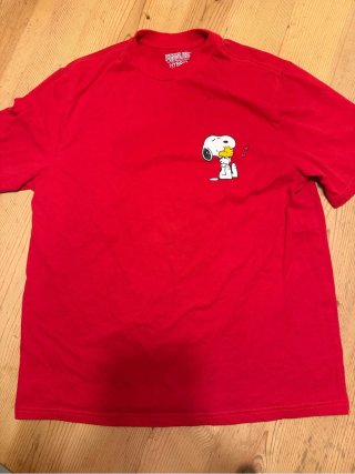Camiseta Peanuts Snoopy Woodstock roja manga corta