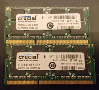 2 Módulos Memoria RAM Crucial DDR3 8GB