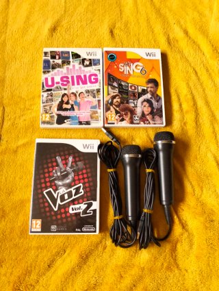 3 Juegos Wii Karaoke + 2 Micrófonos