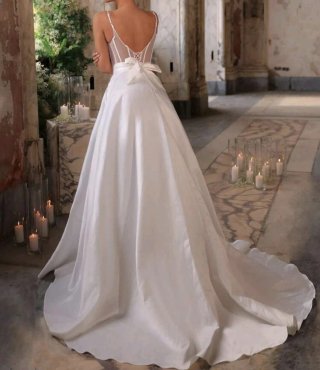 Vestido de novia con espalda descubierta