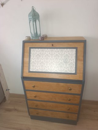Mueble Secreter Vintage de madera restaurado