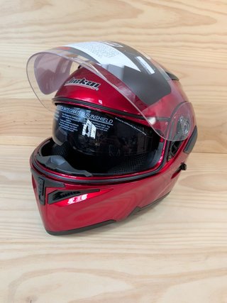 Casco modular de moto unisex Jiekai M Rojo