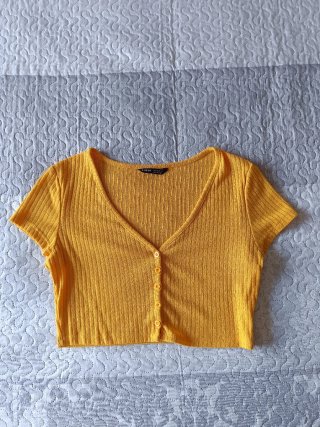 Camiseta Amarilla de Punto Shein