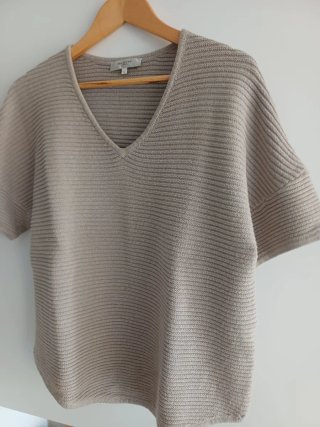 Jersey Selected Femme Punto Acanalado Beige