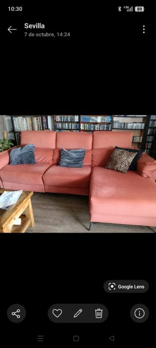 Sofá Chaise Longue color salmón