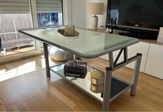 Mesa de centro de cristal y metal Maisons du monde