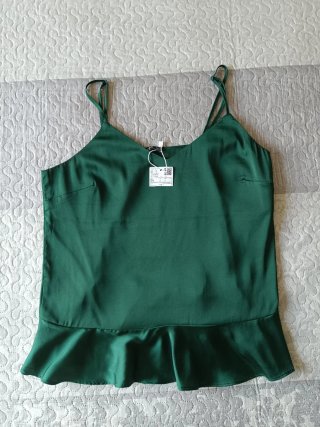 Blusa de tirantes verde Mango