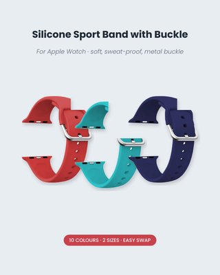 Bracelete silicone com fivela Apple Watch