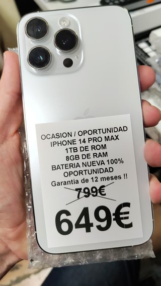 iPhone 14 Pro Max 1TB Plateado - BATERIA NUEVA
