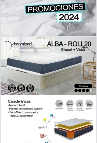 Colchón Roll visco 90x190 20 cm Telecama