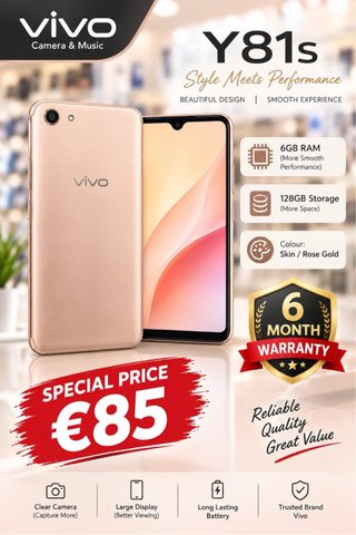 Vivo Y81s 128GB Rose Gold