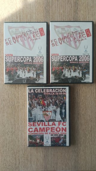 Lote 3 DVD Sevilla FC Supercopa Europa 2006 NUEVOS