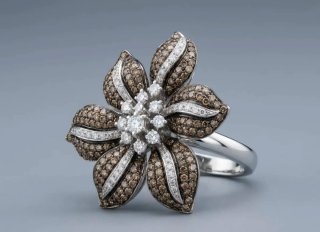 Sortija de oro blanco y diamantes