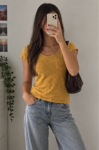Camiseta Manga Corta Mostaza