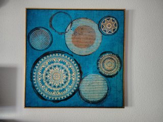 Cuadro de Mandalas Azul y Dorado