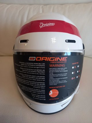 Casco Integral Vintage Origine Blanco y Rojo