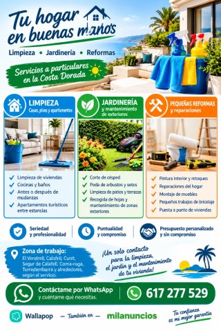 LIMPIEZA, JARDINERÍA Y PEQUEÑAS REFORMAS C.Dorada