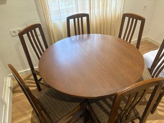 Mesa de Comedor Redonda con 6 Sillas