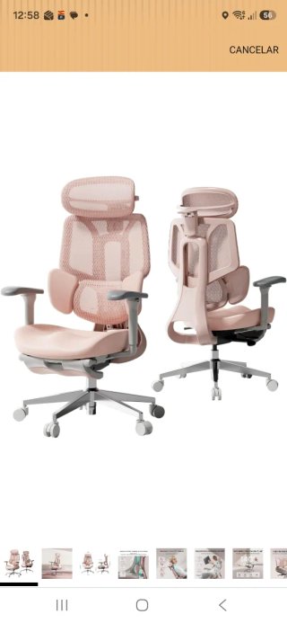 Silla Oficina Ergonómica Hbada E3 Air rosa