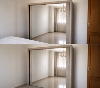 Armario con Puertas Correderas y Espejo