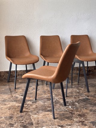 Pack 4 Sillas De Comedor Marrones Tapizadas NUEVAS