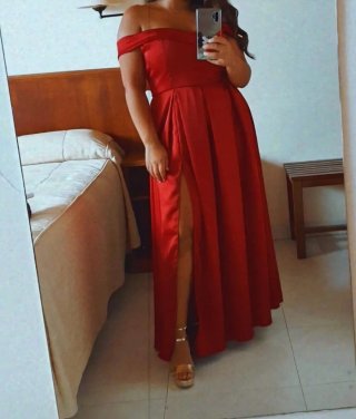 Vestido largo de fiesta rojo
