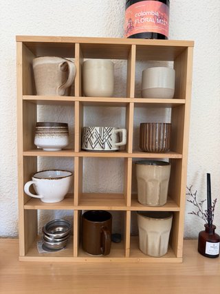 Estantería de Bambú para Tazas aesthetic nueva