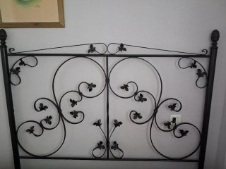 Cabecero de Cama de Forja Negro