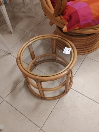 Mesa de centro de bambú y cristal