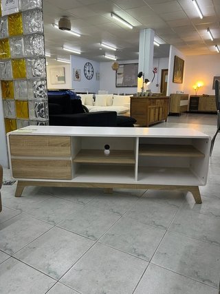 Mueble TV Blanco y Madera - enviamos