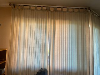 Cortinas de Tela Beige a Rayas