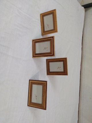 Set de 4 portafotos de Madera Artesanales