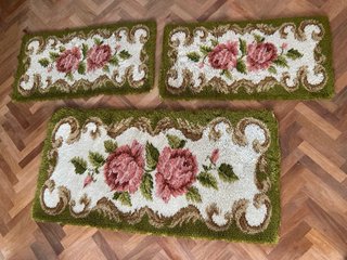 Set de 3 Alfombras con estampado floral