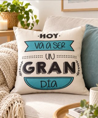 Cojín con Frase Positiva