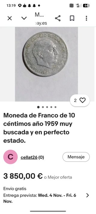 Moneda de 10 céntimos de 1959