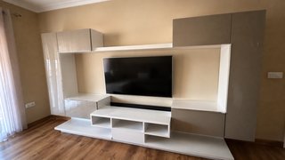 Mueble de Salón Moderno Blanco y Gris