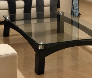 Mesa de centro con sobre de cristal