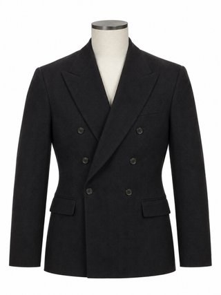 Blazer uomo doppio petto lana vergine grigio 3XL