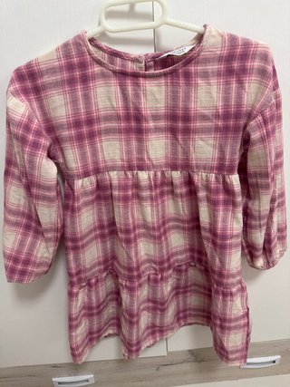 Vestido de cuadros para niña talla 6-7