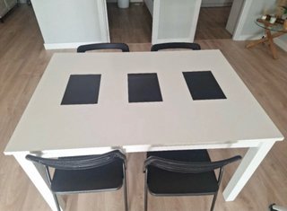 Mesa de comedor blanca extensible