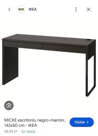 Escritorio IKEA Micke Negro-Marrón
