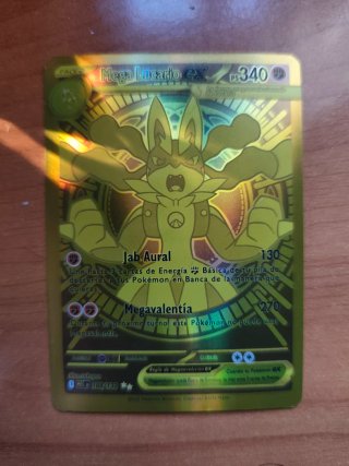 Carta Pokémon Mega Lucario EX Dorada