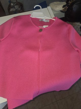 Chaqueta de punto Zara rosa