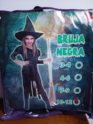 Disfraz de Bruja Negra para Niña (10-12 años)