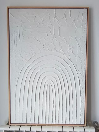 Cuadro texturizado arcoiris blanco 60x90