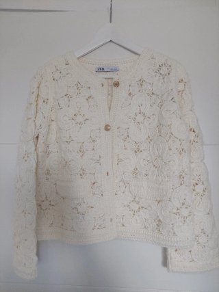 Chaqueta Zara Blanca de Crochet