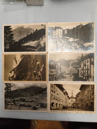 Lote de 6 Postales Antiguas de Suiza