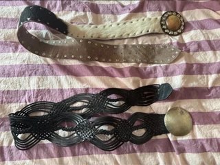 Conjunto de 2 cinturones de piel